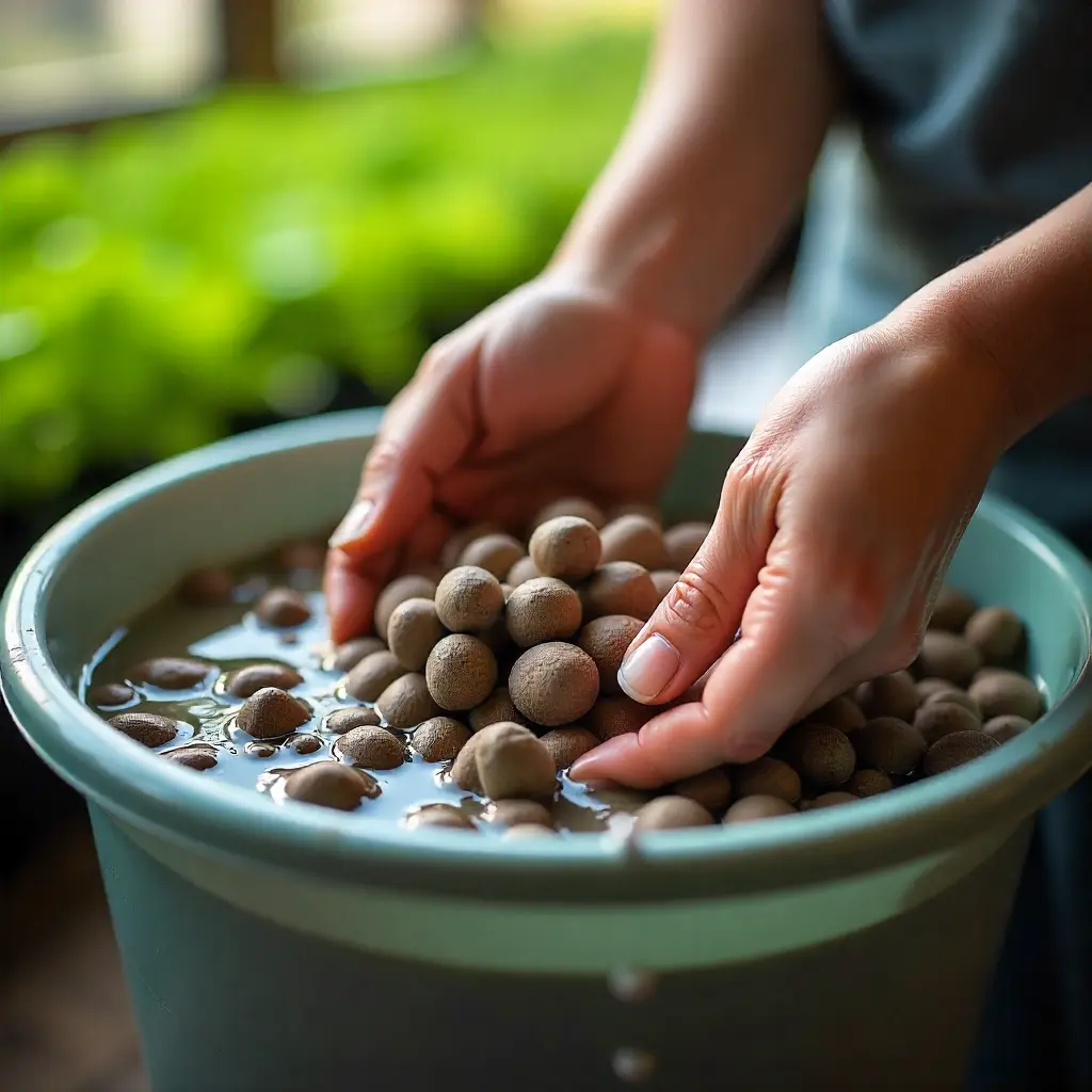 wash hydroton clay pebbles